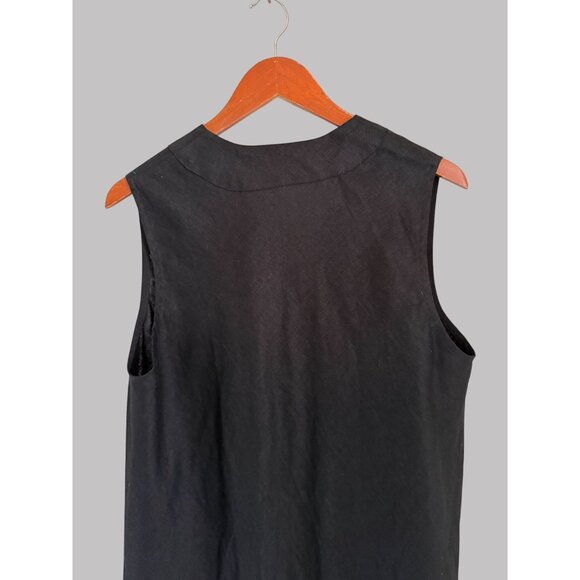 Sleeveless Black Wrap Dress With Button Closure By Metamorphoza 2XL Asymmetrical - Picture 3 of 7